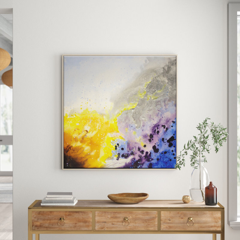 Dock by Jennifer Webb - Painting on Canvas, Timber, 41cm H x 41cm W