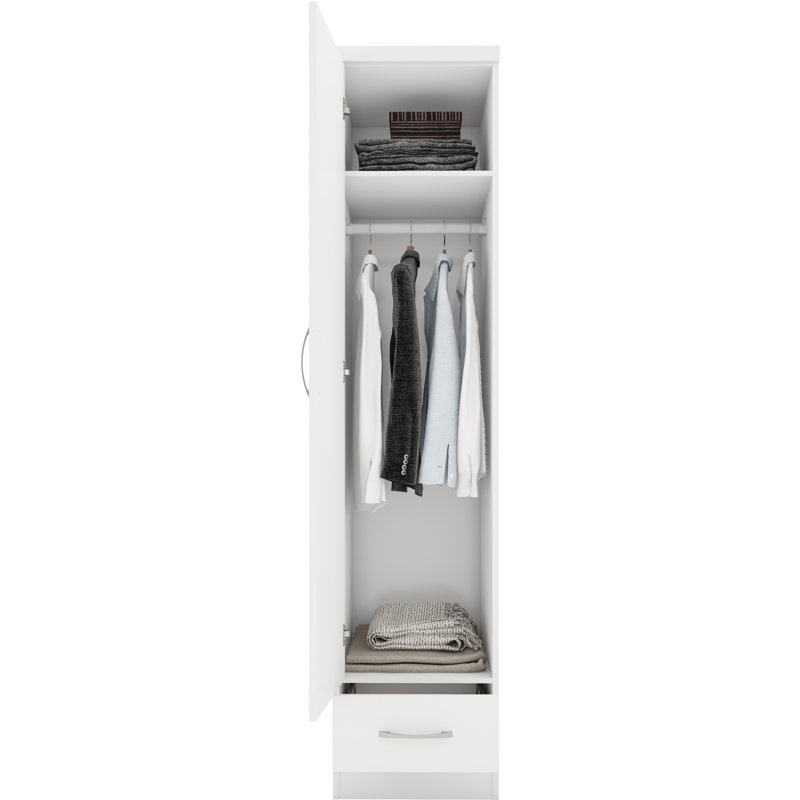 Cascio 1 Door Wardrobe, White