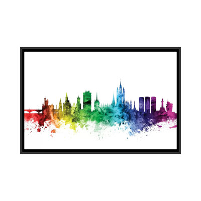 Rainbow Skyline Series: Aberdeen, Écosse, Royaume-Uni, impression sur toile tendue