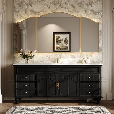 French retro style floor-standing bathroom cabinet
