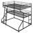 Full XL over Twin XL over Queen Triple Bunk Bed with Long & Short Ladder – Black Loft Bed for Kids, Teens & Guests-429175330