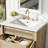 30-Inch Bathroom Vanity: Handwoven Rattan Doors, Solid Wood Legs