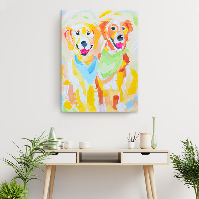 Retriever Duo par Brandon Thomas, reproduction d'art sur toile tendue, H 20 po x l 16 po x 1,5 po