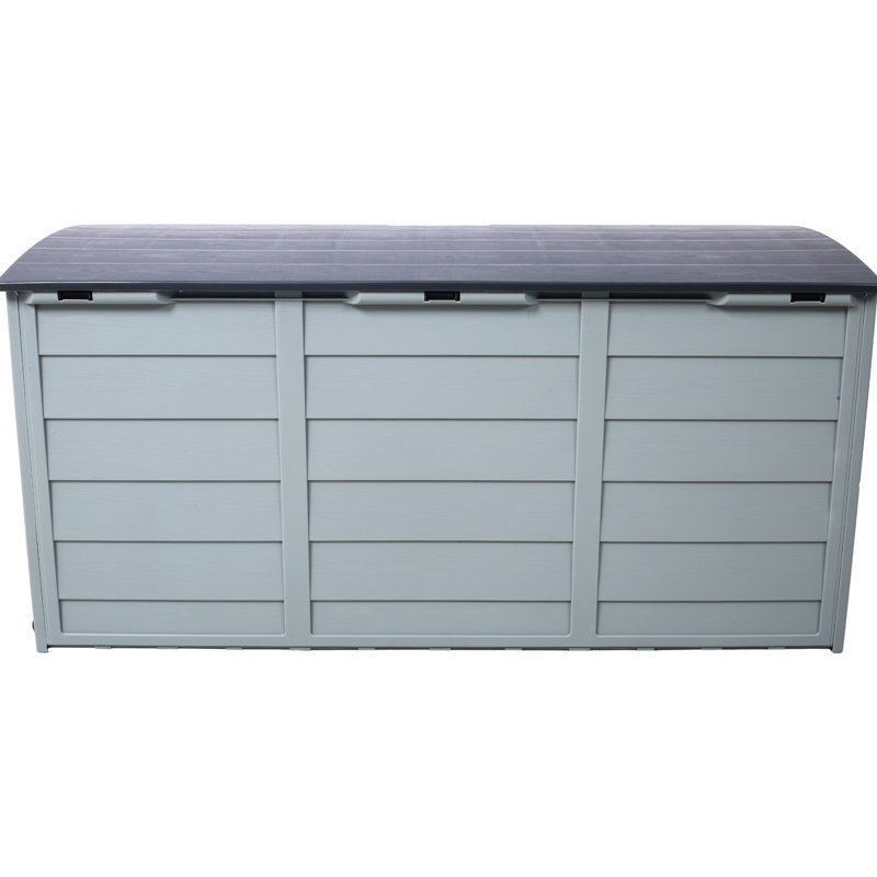 All Weather Pool Deck Storage Box - 75 Gallon Resin Shed With Wheels For Backyard Patio Organization Outdoor Use And Handles Patio, Garden, Garage