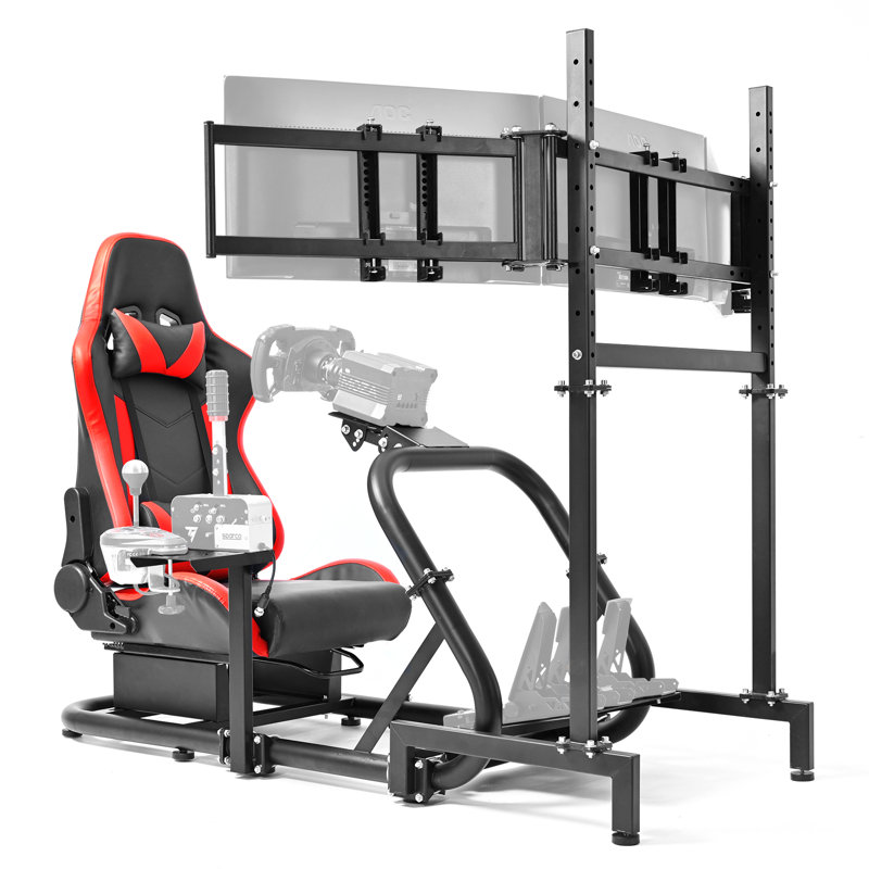 Williston Forge Adjustable Headrest and Reclining PC & Racing Game Chair in Red
