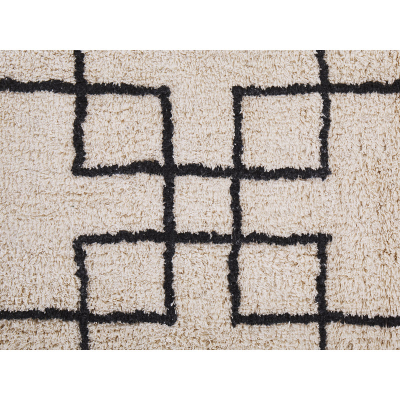 Elaini Geometric Cotton Area Rug, Rectangle 160 x 230cm