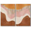Mid-Century, Mid-Century, pastel, orange, rose, brun, champ, formes abstraites, chic moderne sur toile-92285349-92285350