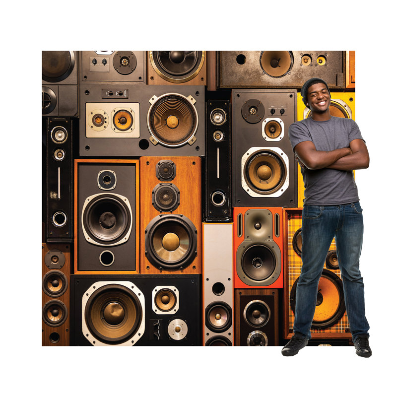 84'' Retro Speakers Backdrop Cardboard Cutout