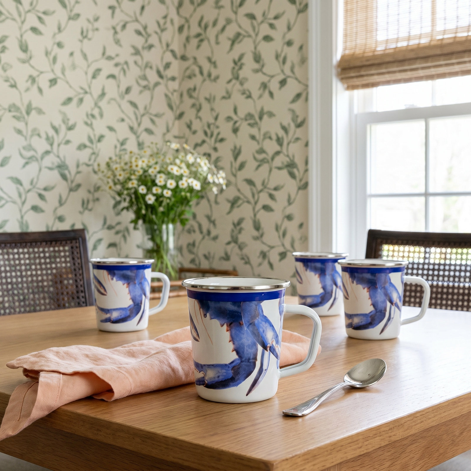 Blue Crab Enamel Mug