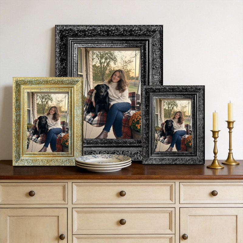 Cadre photo 3 pièces 5 "x 7" noir 5 pièces, Black, 3, 5" W x 7" H