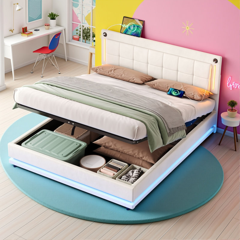 Upholstered Ottoman Storage Bed, Kingsize (5')