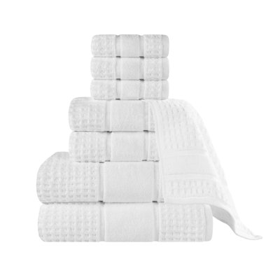   Ensemble de serviettes en coton Zero-Twist - texture gaufrée nid d'abeille - séchage rapide