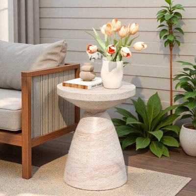 Outdoor/Indoor Lightweight Concrete Side Table