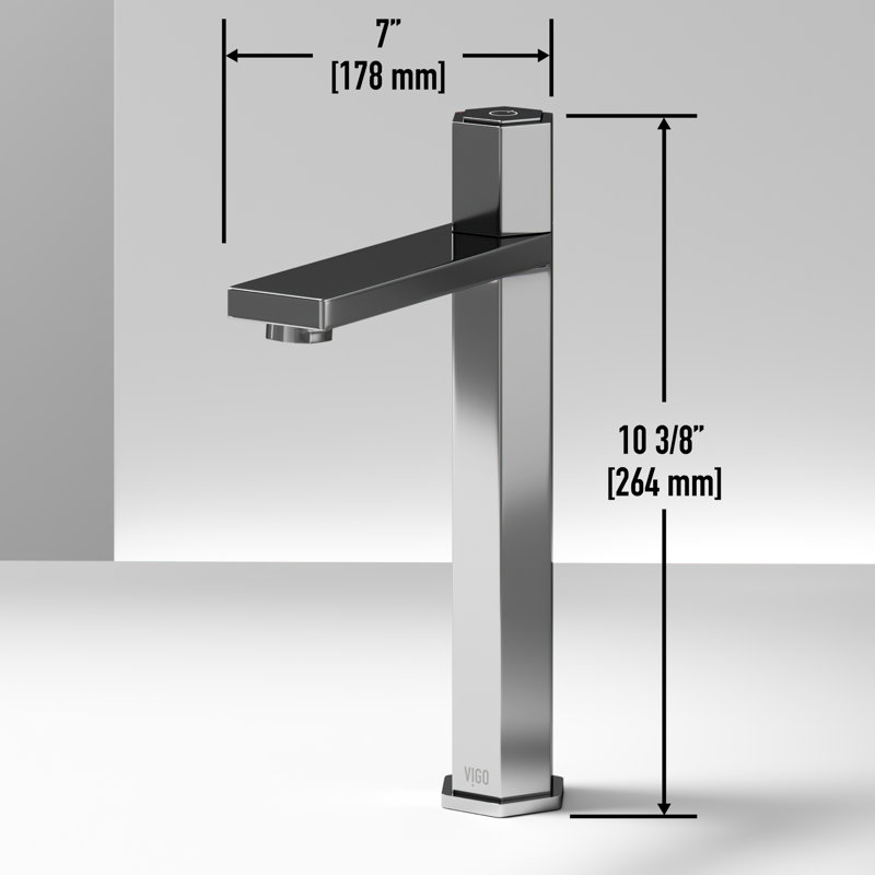 Nova 10" H Single Handle Vessel Sink Bathroom Faucet, Chrome