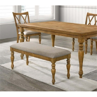 Banc de salle à manger en bois avec coussin de style maison de campagne et d'entrée, siège durable et confortable