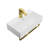 21"X12" Wall-Mounted Rectangular Ceramic Bathroom Sink With Gold Towel Bar & Overflow, Gold Faucet-43147498