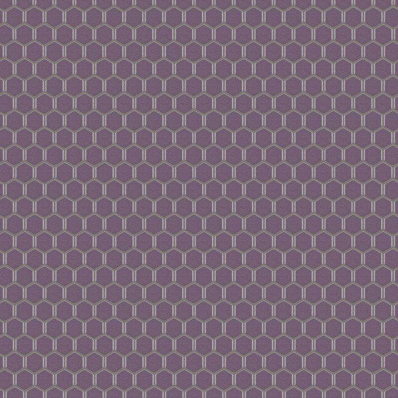 Metro 1" Hex Glossy 10-1/4 " x 11-7/8 " Porcelain Mosaic Floor and Wall Tile, Purple