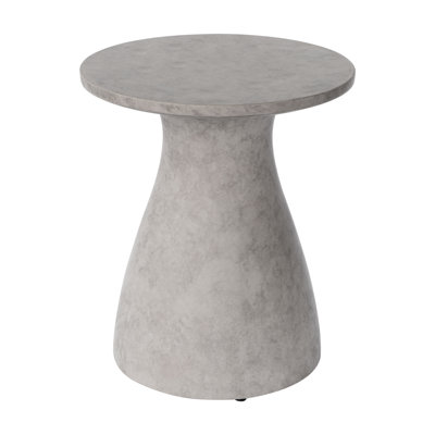Zion Lightweight Concrete Patio Side Table, Patio Garden Stool Coffee End Table,decorative Garden Stool For Patio,or Balcony ,lightweight Concrete Material, Light Cement