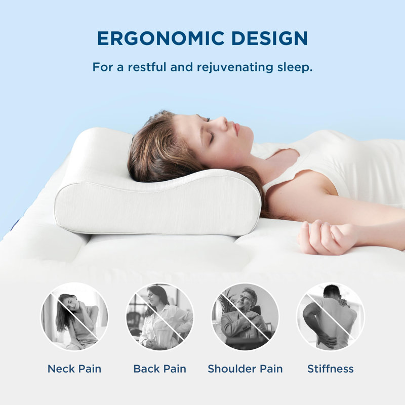 Bedsure Cervical Neck Pillows for Sleeping, White