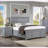 Transitional Gray Solid Wood 3-Drawer Bedroom Nightstand