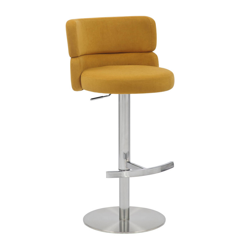 Mason Brushed Velvet Bar Stool, Mustard