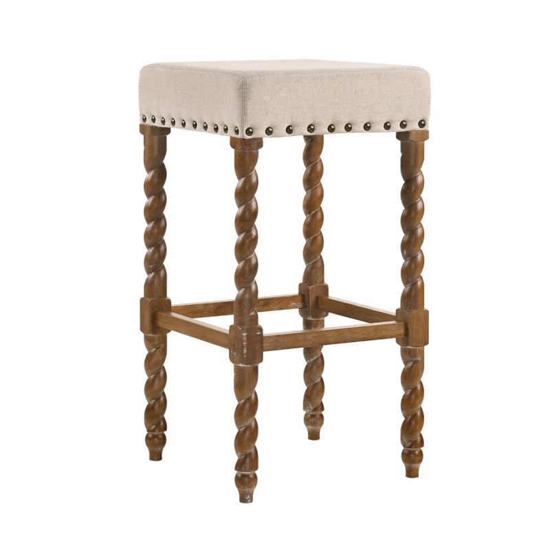 Tabouret de bar et de comptoir Gouldsboro, Crème, naturel, Tabouret de bar (assise de 30 po de hauteur)