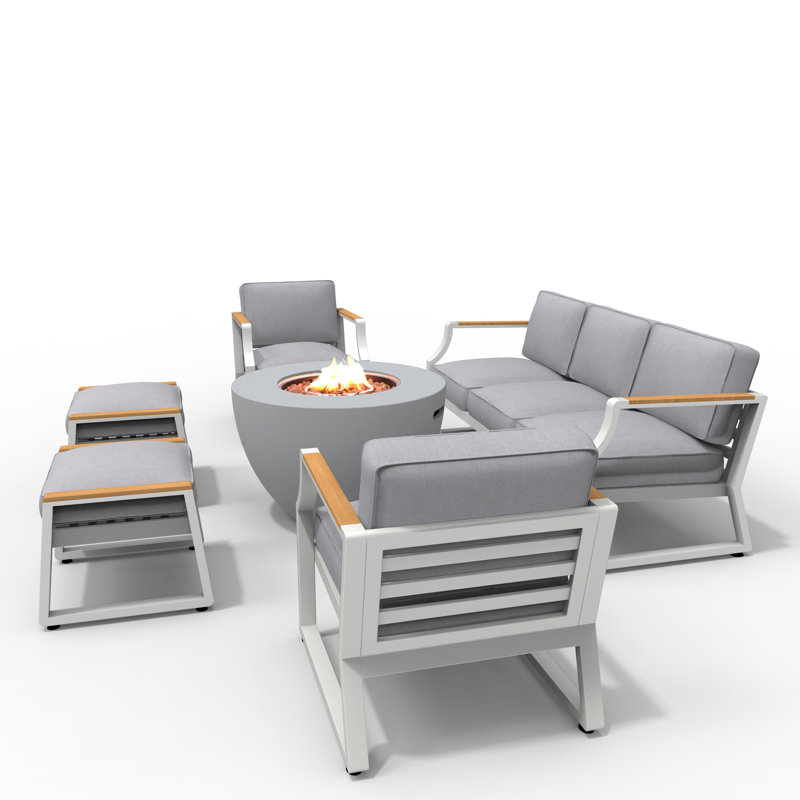7 - Person Patio Conversation Set with Cushions
