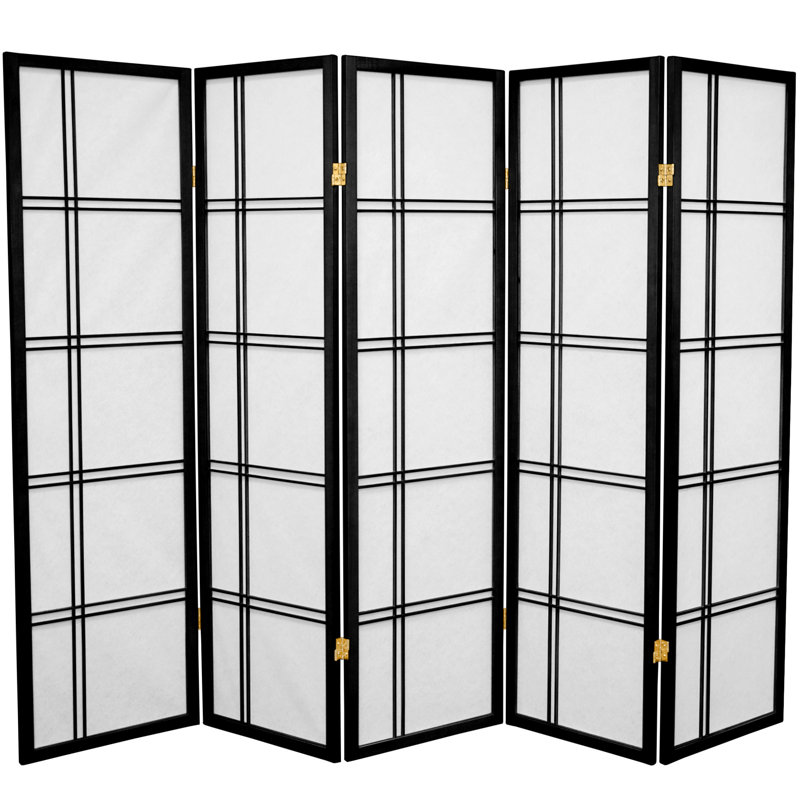 Cloison pliante en papier de riz de 58,75 po Keitez, 5, 5 pi, Noir