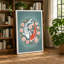 Koi In Lotus Circle Japandi - Print-136812657-136812656
