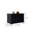 Comptoir rectangulaire en verre trempé transparent de 47,24 po avec surface en cuir noir, armoire de rangement pour bijoux-130117298