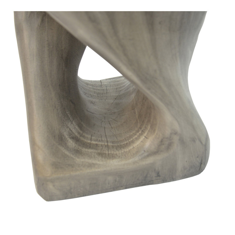 Table d'appoint Twist Shape, texture semblable au bois, couleur grise