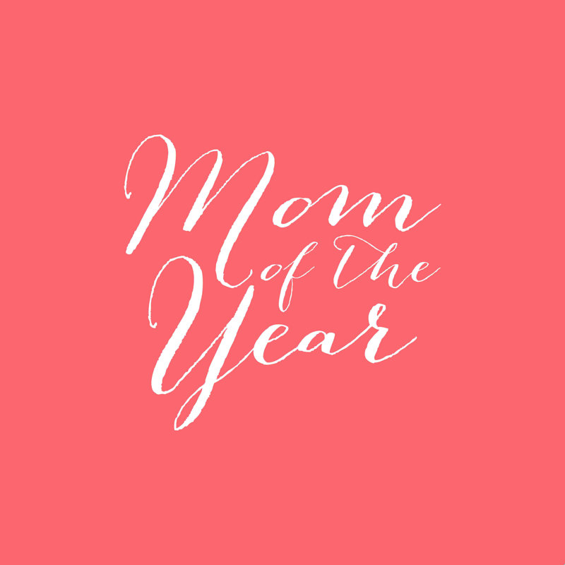 Mom of the Year 2 - Art textuel, H 12 po x l 12 po, Non, Toile tendue