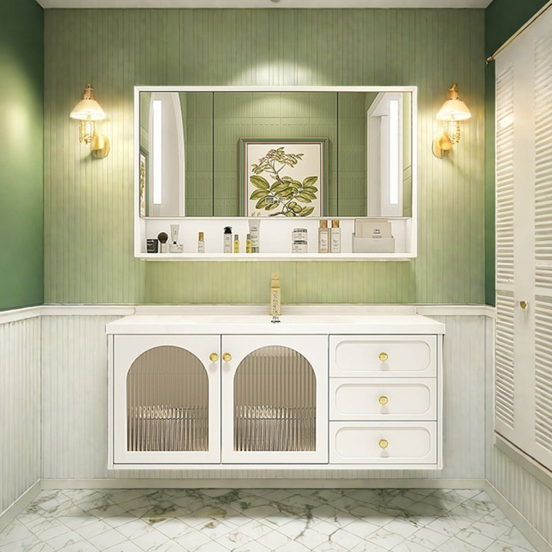 Light luxury simple cream style bathroom cabinet