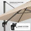 Parasol incurvé rectangulaire ajustable avec base Bennit-841176629