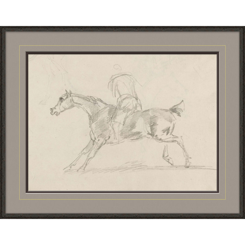Figure on Horseback Framed Drawing Print