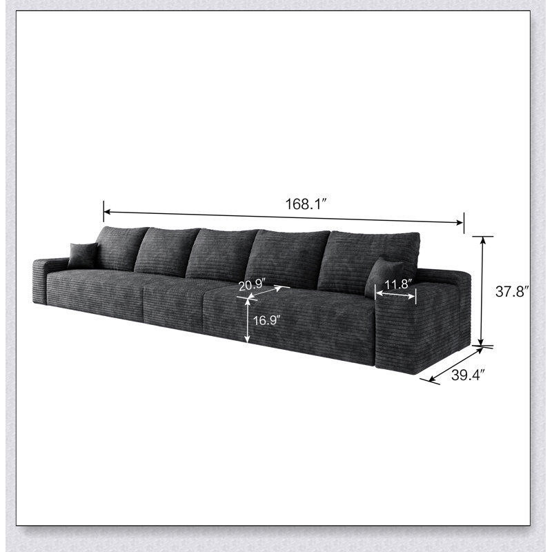 Comfortable Modular Sofa for Relaxing, Enhancing Living Room Ambiance with Versatile Configuration and Soft Upholstery, Black