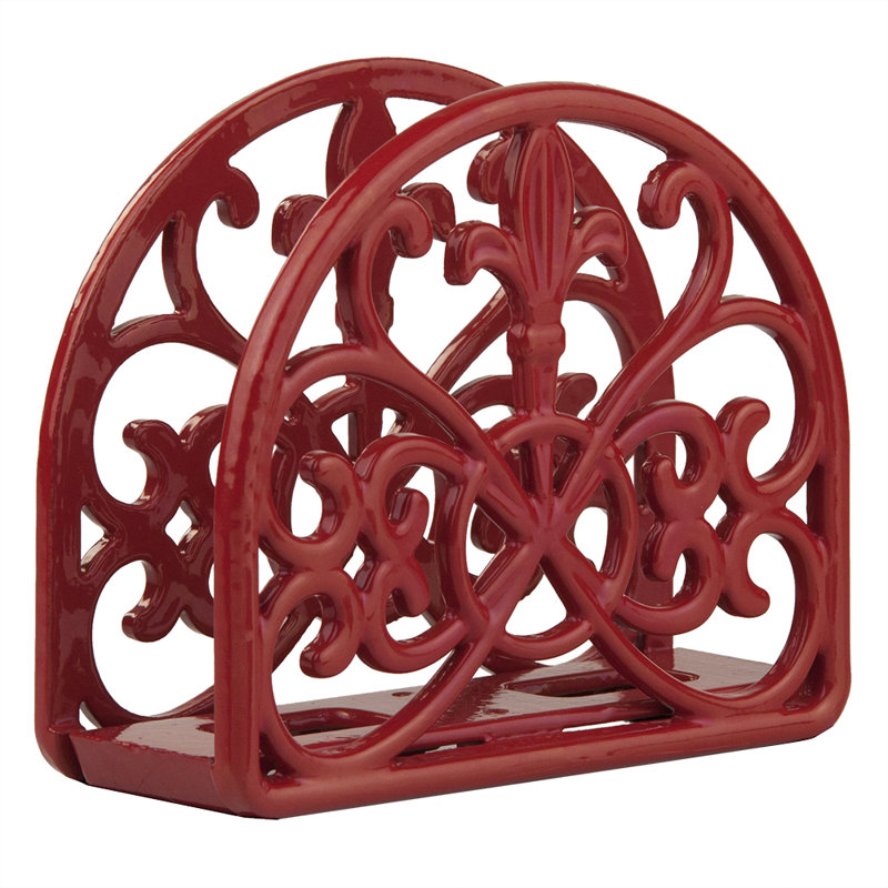 Porte-serviettes en fonte, Rouge