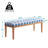 53'' W End Of Bed Bench Upholstered With Wooden Legs For Bedroom, Blue Gingham Linen Cushion Seat-981264535