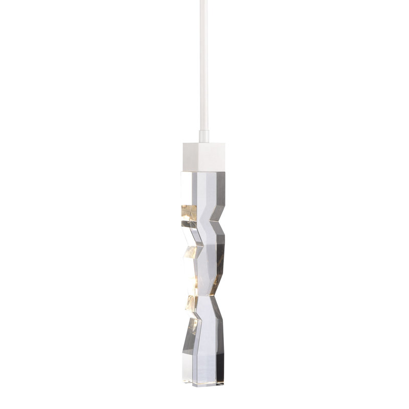 Luminaire suspendu simple à 1 lumière Mamadim, H 63,25 po x l 2 po x P 2 po, Blanc mat