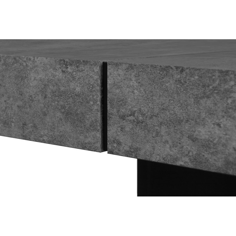 Casden Dining Table, 130cm x 130cm, Concrete Grey / Pure Black