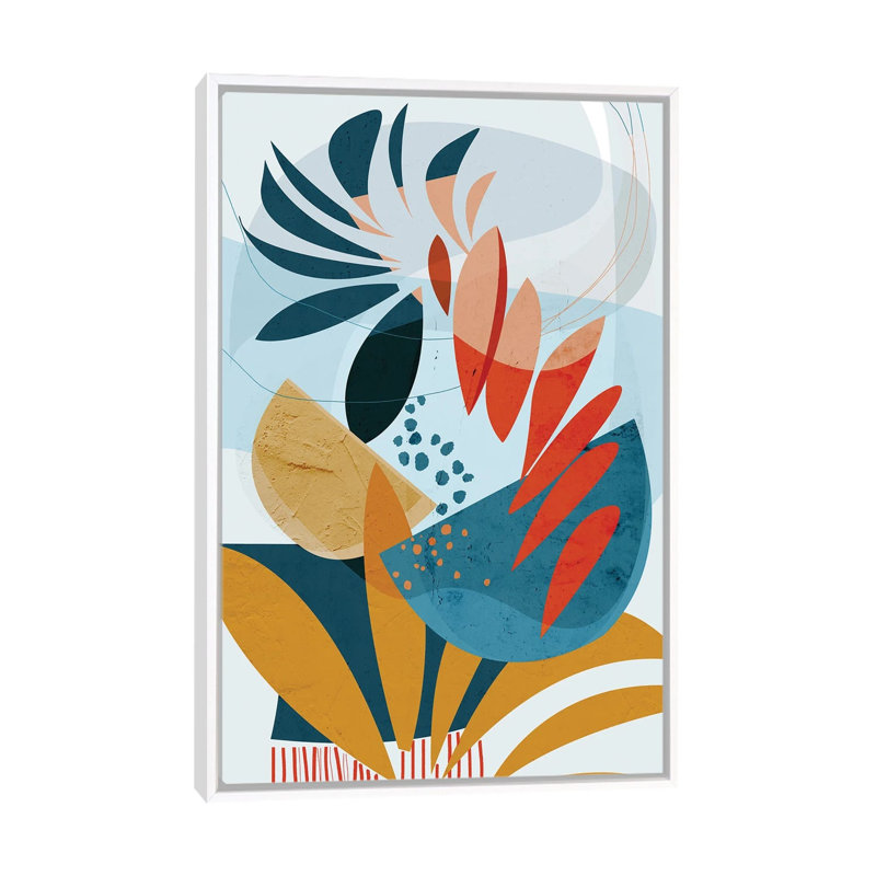 Plantes tropicales_1PC6, Cadre flottant blanc, H 26 po x l 18 po