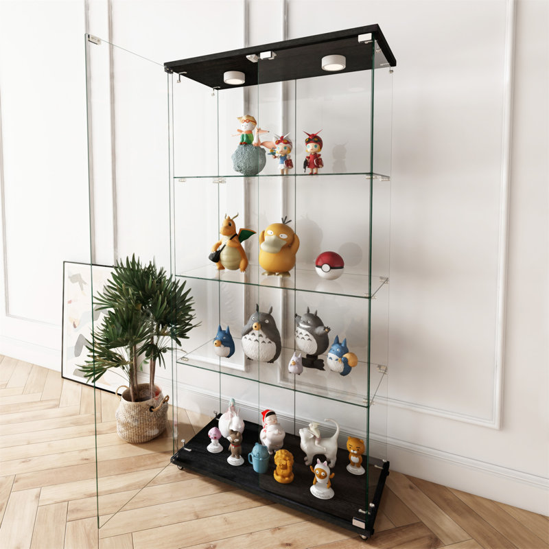 Vitrine moderne en verre avec lumières DEL