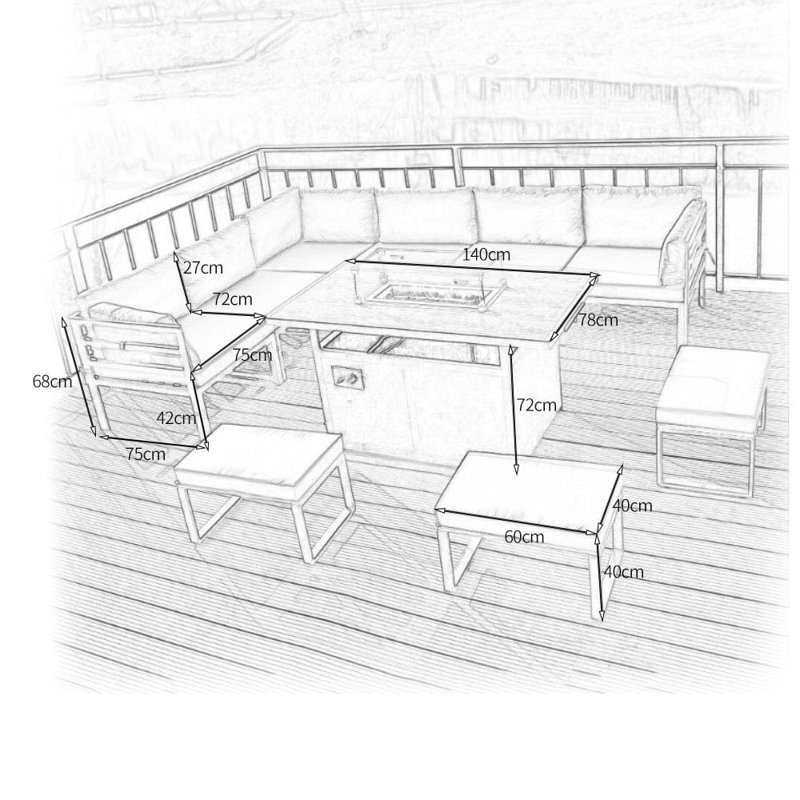 Berdene Wicker 9 - Person Garden Lounge Set with Cushions