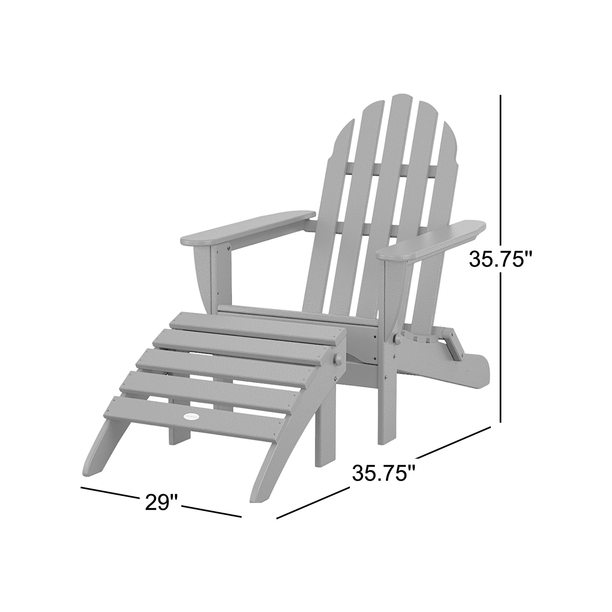 POLYWOOD Classic Adirondack 2-Piece Set, Sand