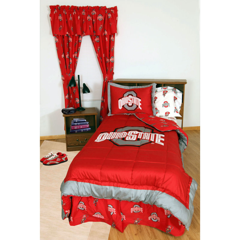 NCAA Sateen Comforter, Queen Comforter + 7 Additional Pieces, Ohio State