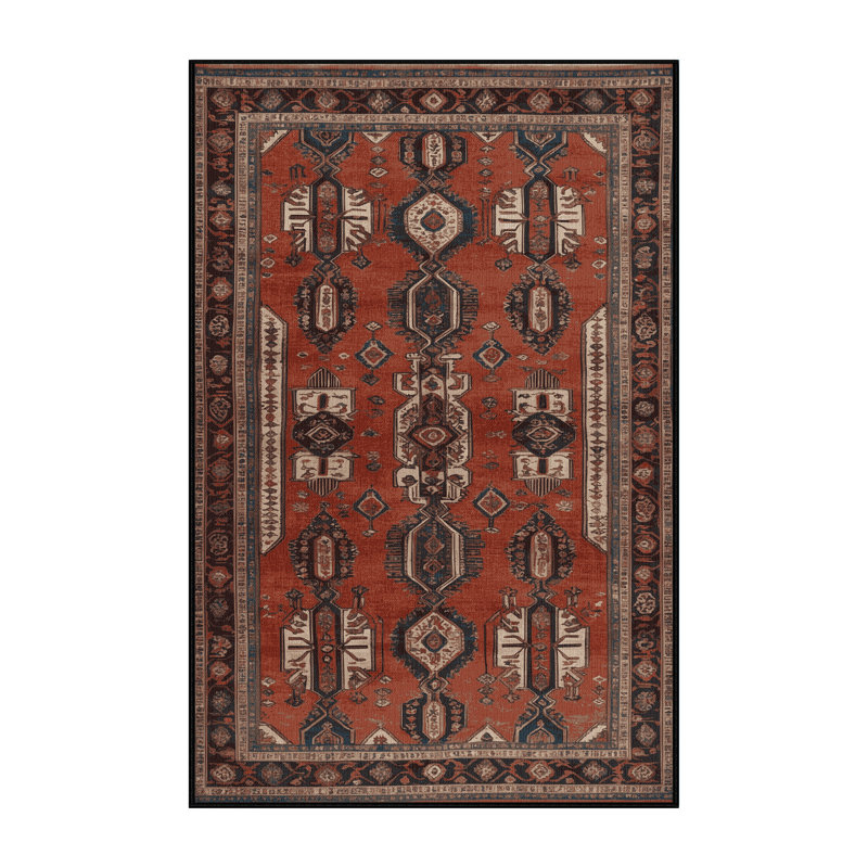 Tapis brun lavable à la machine, Rectangle de 5 pi x 8 pi