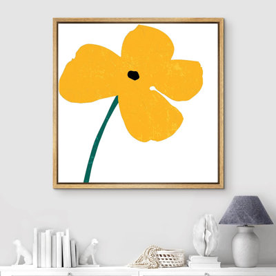 " Minimalist Yellow Daisy And Green Stem "