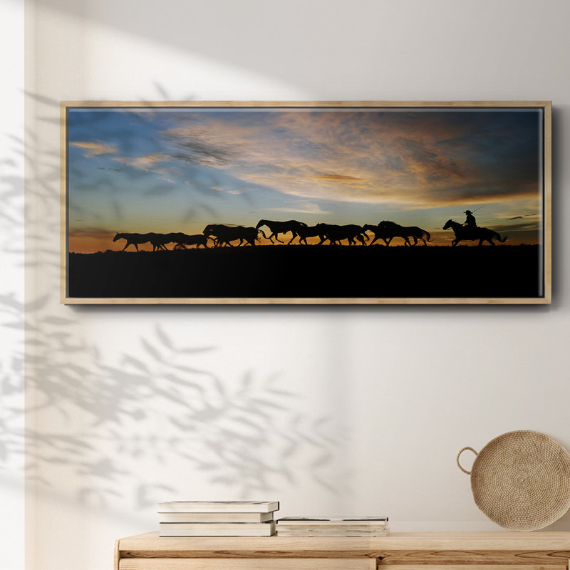 Sunlit Horses V- Framed Canvas