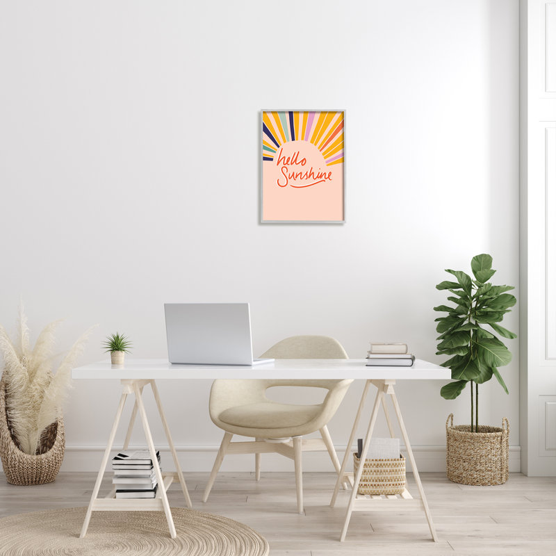Hello Sunshine - art textuel sur toile, H 20 po x l 16 po, Estampe numérique Farmhouse