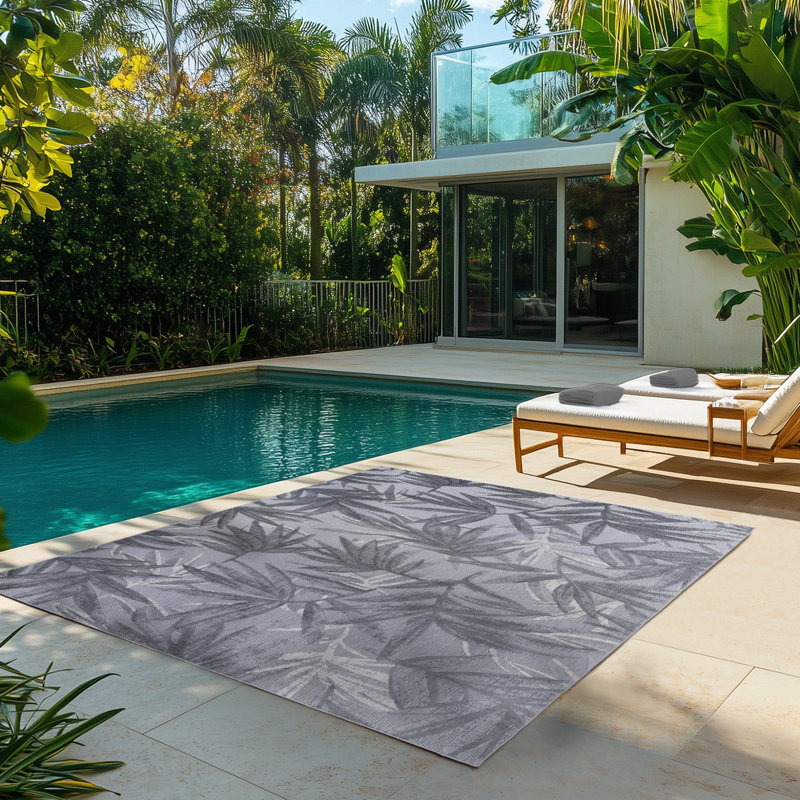 Tapis intérieur / extérieur en polypropylène Kalari Isla, Rectangle 5 pi 3 po x 7 pi
